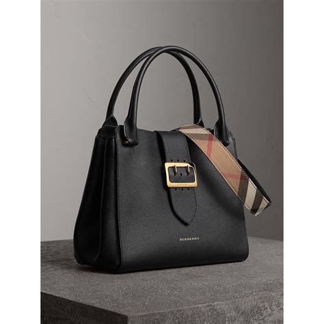 burberry large bonded leather tote|Burberry medium buckle tote.